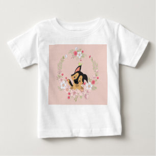 Tee Shirt for Baby Girl with Dog, Bird & Flowers