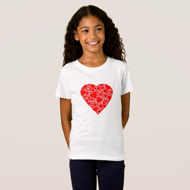 Tee-shirt in fine, White jersey with red heartwood T-Shirt (Front Full)