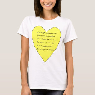 Tee-shirt musical poem and heart and mandala T-Shirt