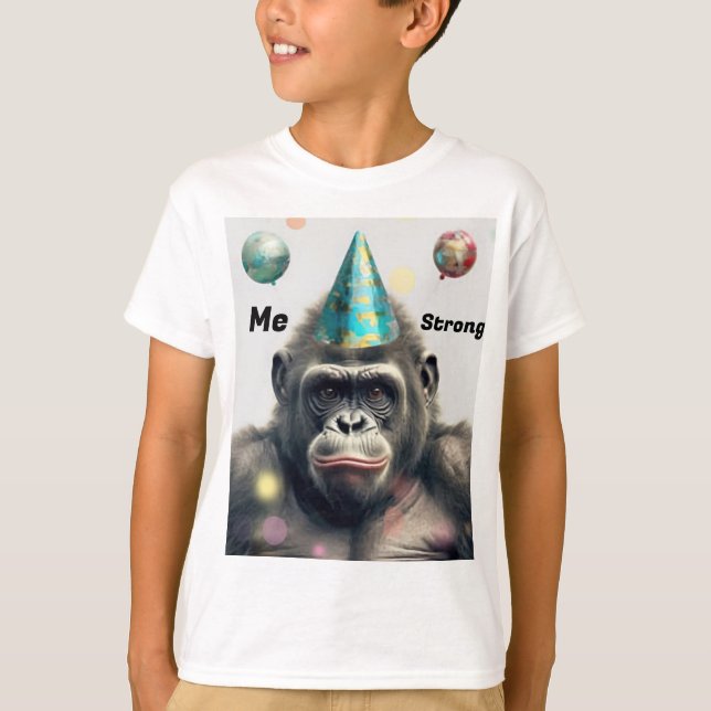 Tee Shirt with Gorilla for Boys (Front)