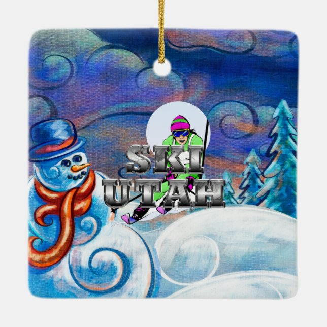 TEE Ski Utah Ceramic Ornament (Back)