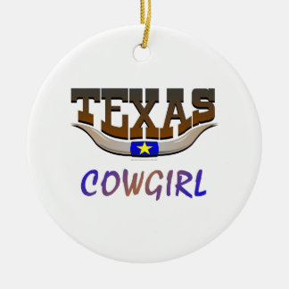 TEE Texas Cowgirl Ceramic Tree Decoration