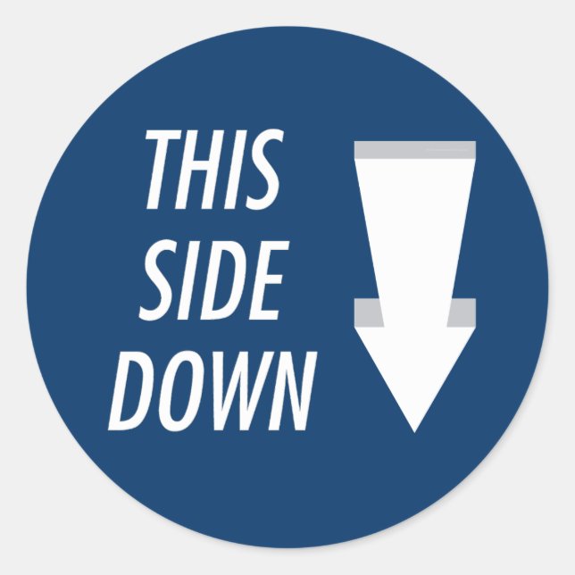 TEE This Side Down Classic Round Sticker (Front)