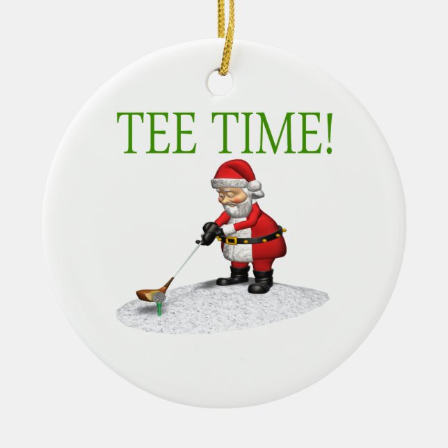 Tee Time Ceramic Tree Decoration (Front)