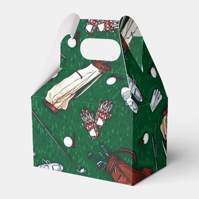 Tee Time Golf Pattern Favour Box (Front Side)