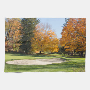 Tee Time in Autumn Tea Towel