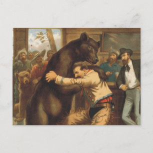 TEE Wild West Wrestling Postcard