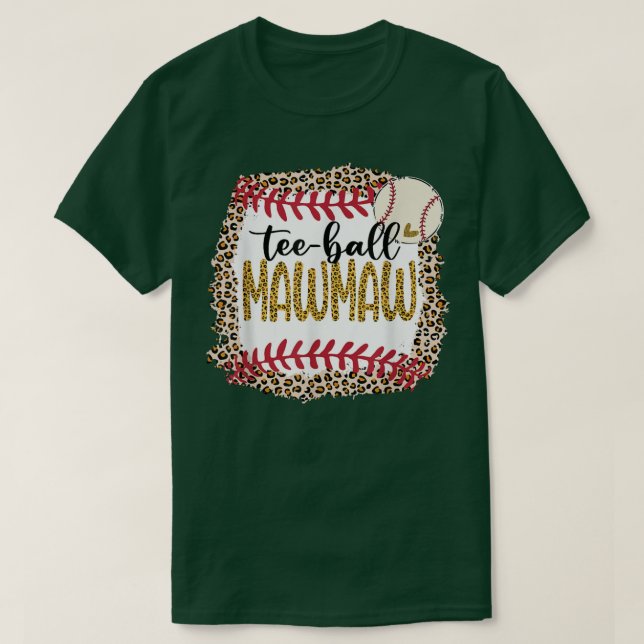 Teeball Mawmaw, Leopard Teeball Mawmaw For Softbal T-Shirt (Design Front)
