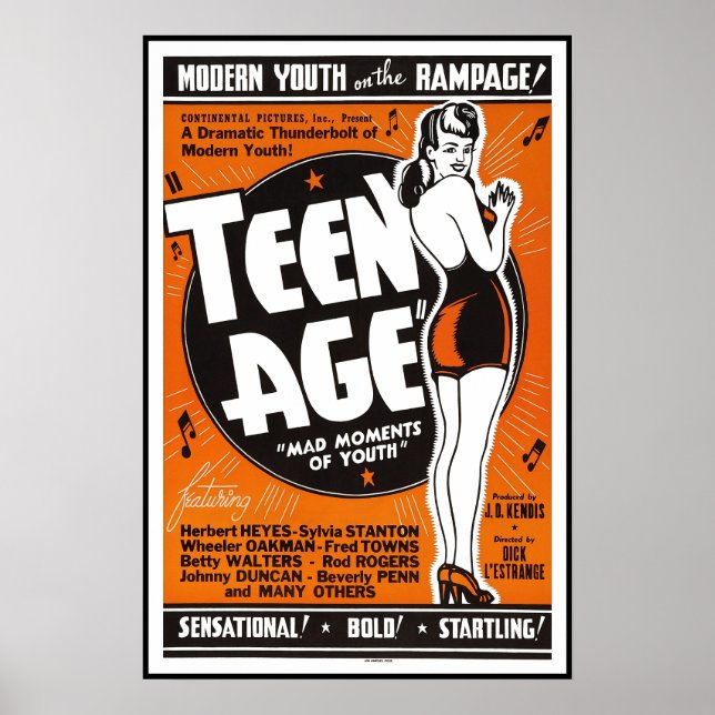 TEEN AGE MOVIE LOBBY AD 1943 POSTER (Front)
