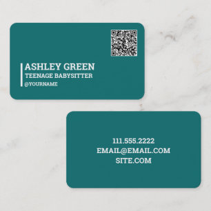 🤸🏼‍♂️ Teen Babysitting Custom QR Business Card