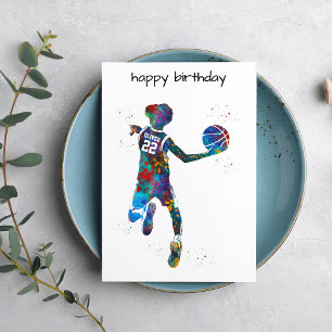 Teen Basketball Player Card