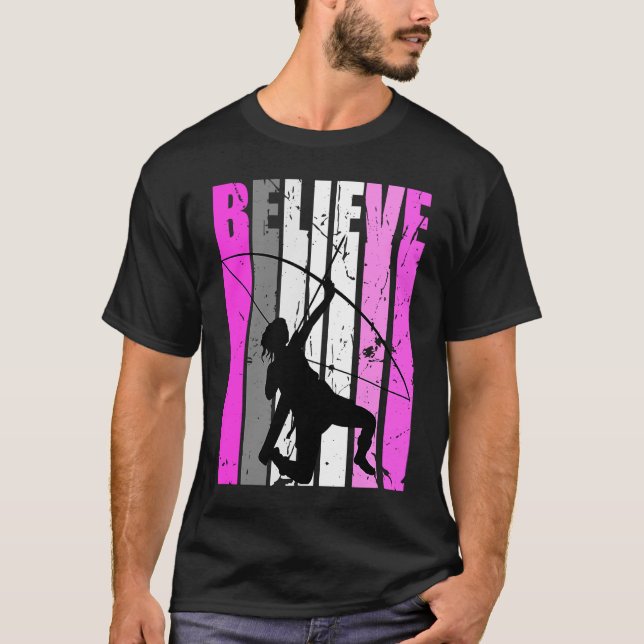 Teen Believe Archery Archer Pink Bow Arrow Cute Co T-Shirt (Front)