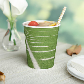 Teen Birthday Yard Lines Green Field  Football  Paper Cups