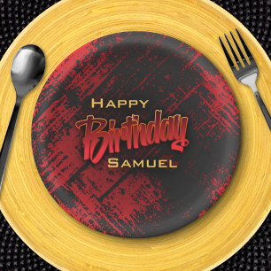 Teen Boy Birthday Paper Plate