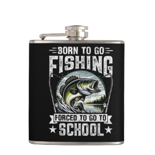 Teen Boys Fishing Forced to Go to School Hip Flask
