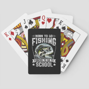 Teen Boys Fishing Forced to Go to School Playing Cards