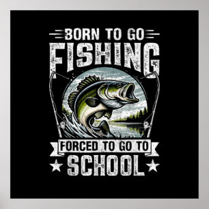 Teen Boys Fishing Forced to Go to School Poster