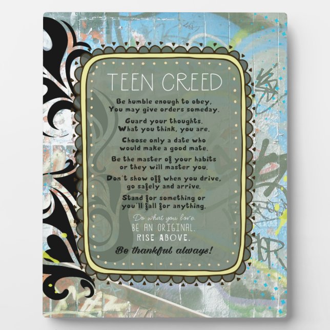 Teen Creed Plaque (Front)