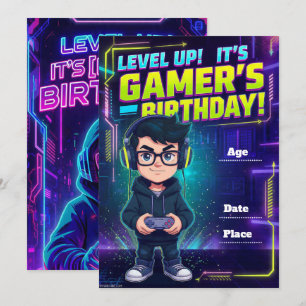 Teen Gamer Birthday Invitation – Video Game Party 