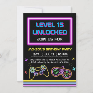 Teen Gaming Gamer Boy Video Game Player Invitation