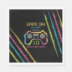 Teen Gaming Gamer Video Game Player Birthday Napkin