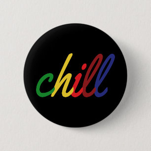 Teen Girl Chill Retro Colours 6 Cm Round Badge