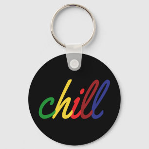 Teen Girl Chill Retro Colours Key Ring