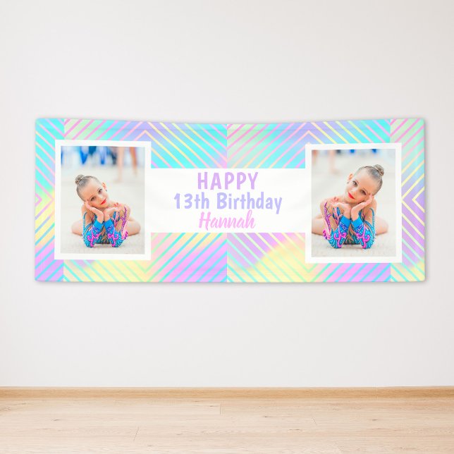 Teen Girl Custom Photo Colourful Birthday Banner (Teen Girl Custom Photo Colorful Birthday Banner
)