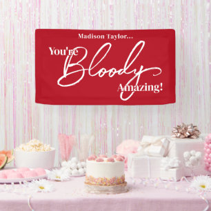 Teen Girl Happy First Period Red Menstrual Pattern Banner