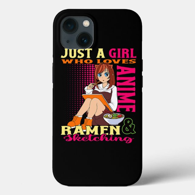 Teen Girl Trendy Cute Anime Ramen Bowl Loves Anime Case-Mate iPhone Case (Back)