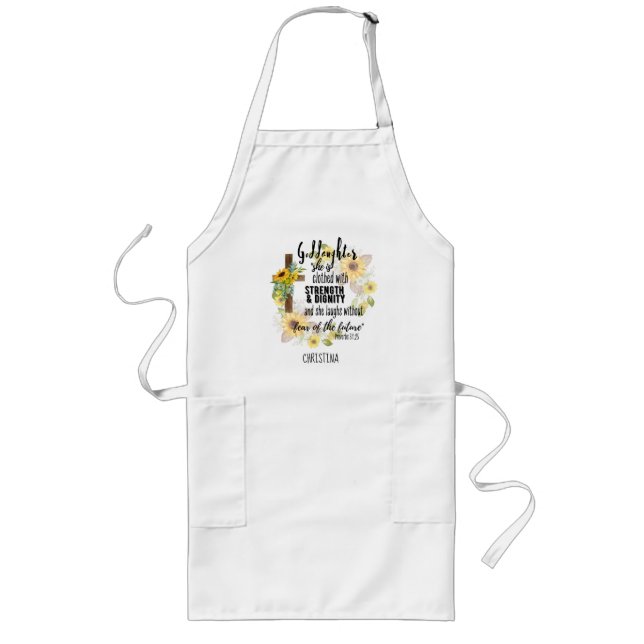 Teen Goddaughter Gift - Personalised Proverb Quote Long Apron (Front)
