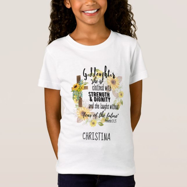 Teen Goddaughter Gift - Personalised Proverb Quote T-Shirt (Front)