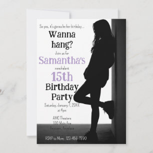 Teen Nonchalant Birthday Party Invitation
