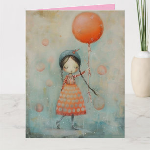 TEEN OR LITTLE GIRL BIRTHDAY BALLOON Greeting Card