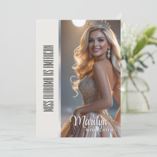 Teen Pageant Autograph Card Crown Photo Card