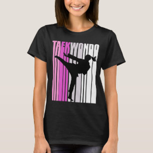 Teen Pink Karate Birthday Silhouette Motivational  T-Shirt
