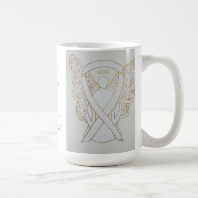 Teen Pregnancy Awareness White Ribbon Angel Mug (Right)