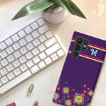 Teen Purple Monogram Fun Floral Inspirivity Samsung Galaxy Case<br><div class="desc">This cheerful and colourful Inspirivity cell phone case will be the perfect addition to your phone. The fun, pastel coloured flowers is perfect for any age. Add an initial to personalise this colourful case. Lots of new phone cases added in my Zazzle shop. For more of my daily inspirational artwork,...</div>