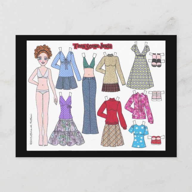 Teen Scene Jensa Paper Doll Postcard (Front)