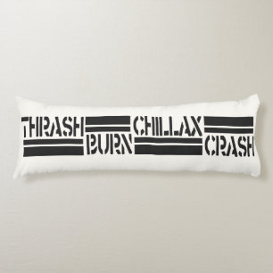 Teen Skater Chillax Crash Black And White Body Cushion