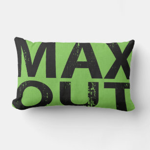 Teen Skater Word Art Black & Green Lumbar Cushion