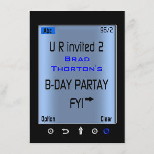 Teen Smart Phone Texting Birthday Party Invitation