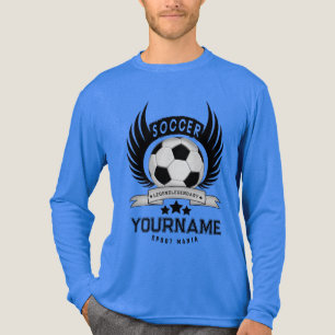 Teen Soccer Name Number Ball sport Gifts Tri-Blend Shirt