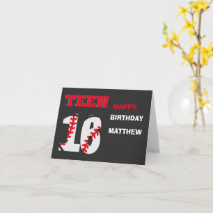 Teen sports baseball birthday card