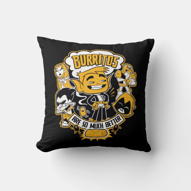 Teen Titans Go! | Beast Boy "Burritos Are Better" Cushion (Front)