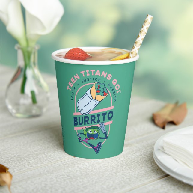 Teen Titans Go! Beast Boy "Truth Justice Burrito" Paper Cups (Insitu)