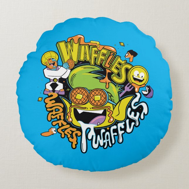 Teen Titans Go! | Beast Boy Waffles Round Cushion (Front)