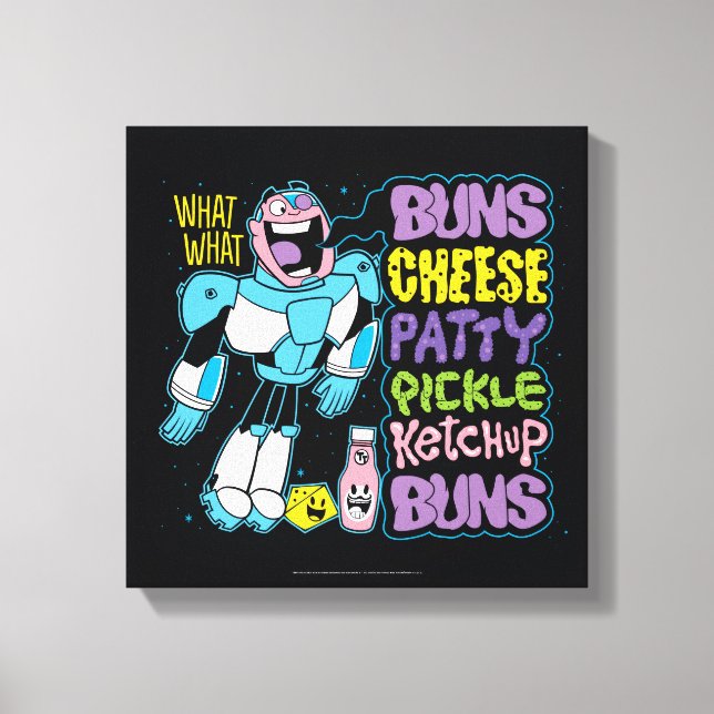 Teen Titans Go! | Cyborg Burger Rap Canvas Print (Front)