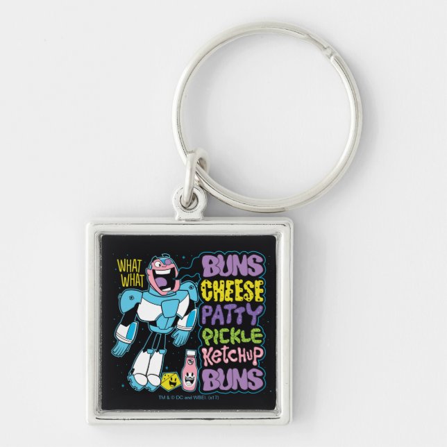 Teen Titans Go! | Cyborg Burger Rap Key Ring (Front)