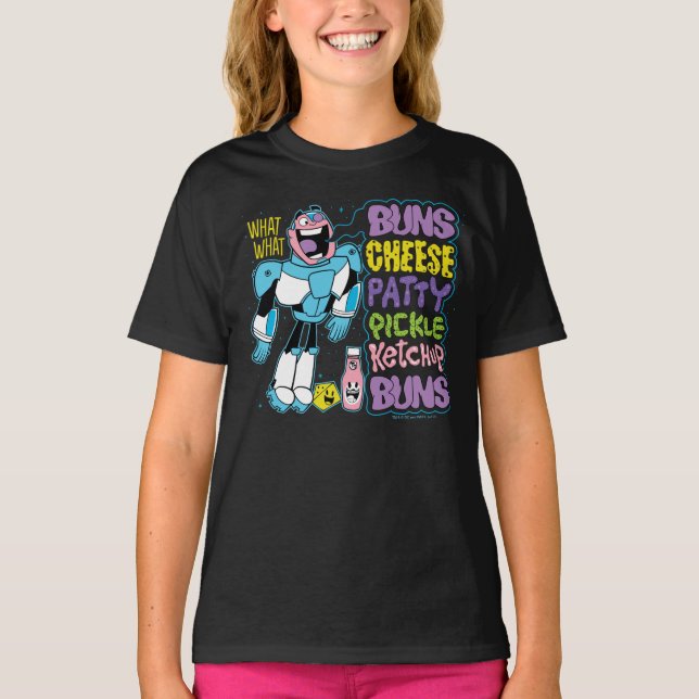 Teen Titans Go! | Cyborg Burger Rap T-Shirt (Front)